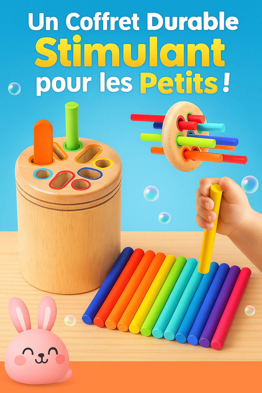 Jouet d'apprentissage en bois (2-5ans)